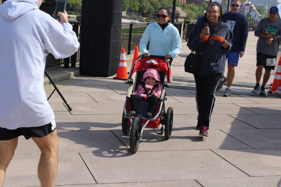 Miana Catahay and mom Anna at Run, Walk, Roll