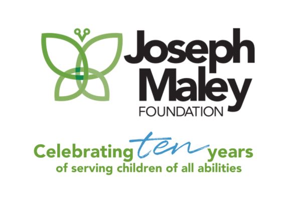 Graphic that has the Joseph Maley Foundation logo and text that reads: Celebrating 10 years of serving children of all abilities.