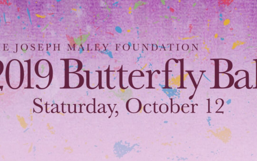 Pink butterfly ball invite graphic