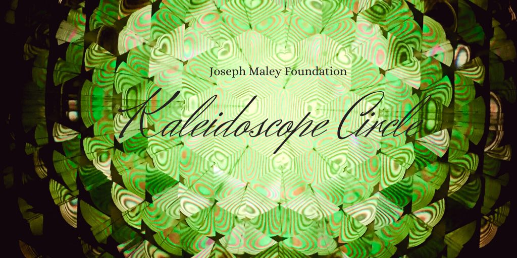 Green kaleidoscope with text that reads kaleidoscope circle