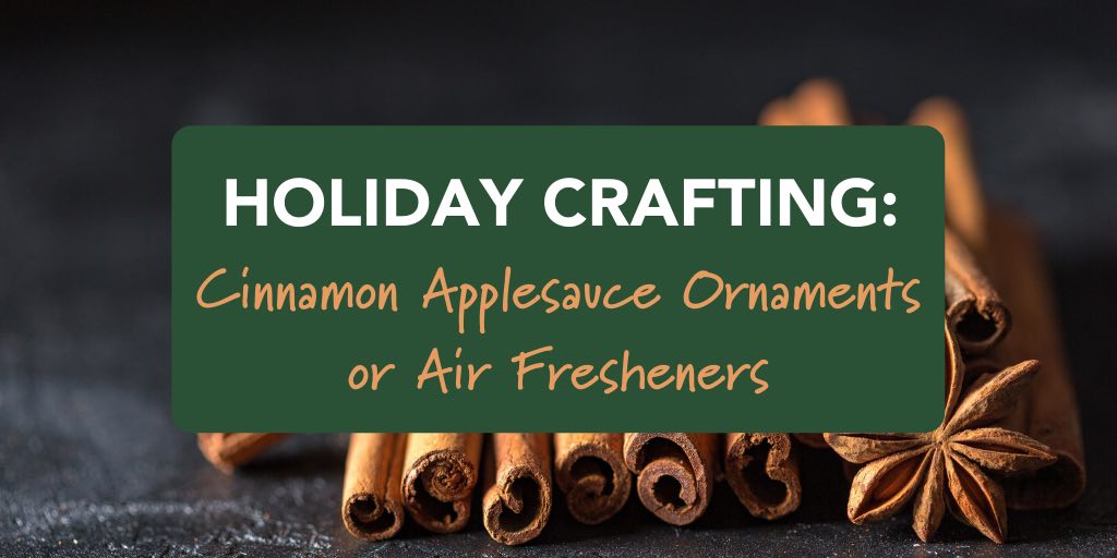Cinnamon on a dark surface with Holiday Crafting graphic overlaid.
